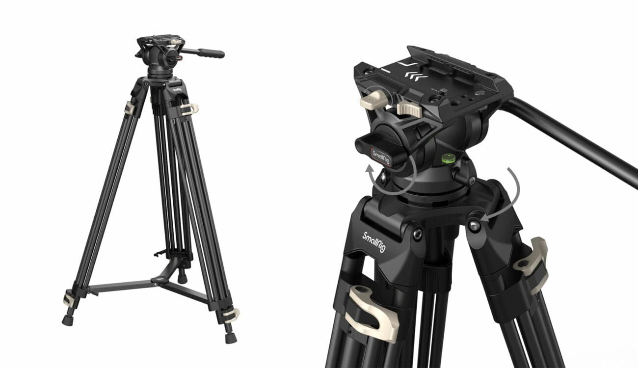 SMALLRIG Treppiede Video 2-in-1 (treppiede/monopiede) Con Testa Fluida – Alluminio, Altezza Fino A 185 Cm